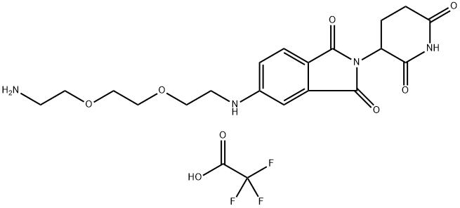 5-[[2-[2-(2-aminoethoxy)ethoxy]ethyl]amino]-2-(2,6-dioxo-3-piperidinyl)-1H-Isoindole-1,3(2H)-dione, 2,2,2-trifluoroacetate 结构式