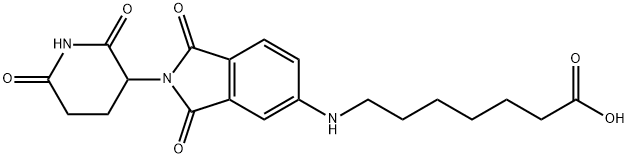 7-((2-(2,6-dioxopiperidin-3-yl)-1,3-dioxoisoindolin-5-yl)amino)heptanoic acid Structure