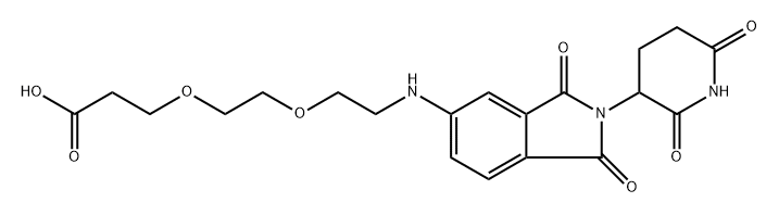 3-(2-(2-((2-(2,6-二氧代哌啶-3-基)-1,3-二氧代异吲哚啉-5-基)氨基)乙氧基)乙氧基)丙酸 结构式