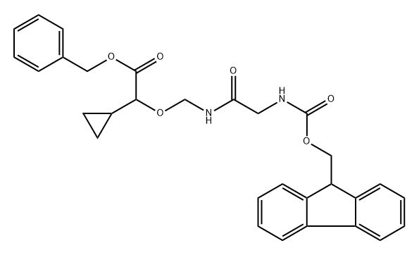 benzyl 10-cyclopropyl-1-(9H-fluoren-9-yl)-3,6-dioxo-2,9-dioxa-4,7-diazaundecan-11-oate 结构式