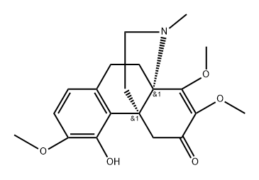 7,8-ジデヒドロ-3,7,8-トリメトキシ-4-ヒドロキシ-17-メチルハスバナン-6-オン 化学構造式