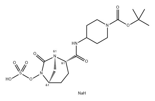 1-PIPERIDINECARBOXYLIC ACID, 4-[[[(1R,2S,5R)-7-OXO-6-(SULFOOXY)-1,6-DIAZABICYCLO[3.2.1]OCT-2-YL]CARB 结构式