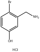 Phenol, 3-(aminomethyl)-4-bromo-, hydrochloride (1:1) Structure