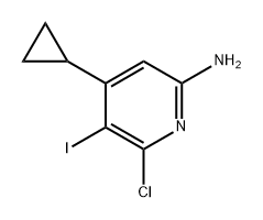 6-chloro-4-cyclopropyl-5-iodopyridin-2-amine 结构式