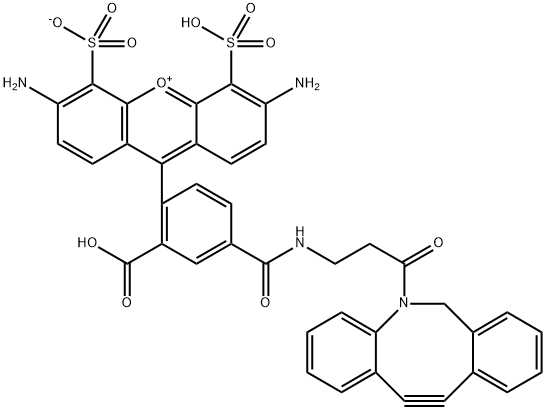 Xanthylium, 3,6-diamino-9-[2-carboxy-4-[[[3-(11,12-didehydro-11,12-dibenz[b,f]azocin-5(6H)-yl)-3-oxopropyl]amino]carbonyl]phenyl]-4,5-disulfo-, inner salt Structure