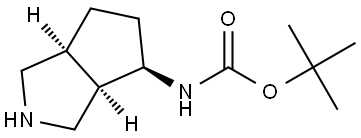 cis-(Octahydro-cyclopenta[c]pyrrol-4-yl)-carbamic acid tert-butyl ester Struktur