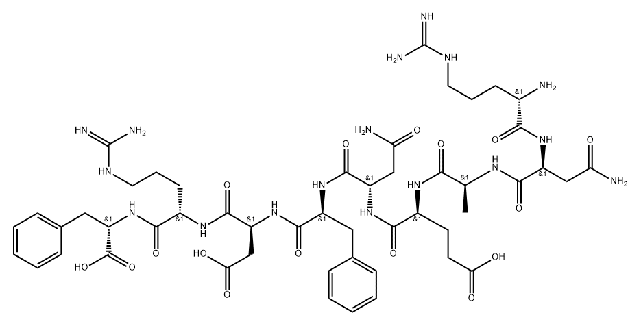 L-Phenylalanine, L-arginyl-L-asparaginyl-L-alanyl-L-α-glutamyl-L-asparaginyl-L-phenylalanyl-L-α-aspartyl-L-arginyl- Structure