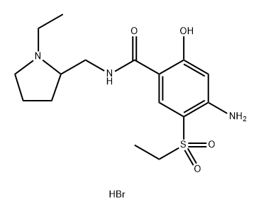 Benzamide, 4-amino-N-[(1-ethyl-2-pyrrolidinyl)methyl]-5-(ethylsulfonyl)-2-hydroxy-, hydrobromide (1:1) Struktur