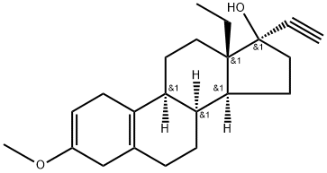 17-Ethinyl-3,17-dihydroxy-18-methylestra-2,5(10)-diene3-methylether 化学構造式