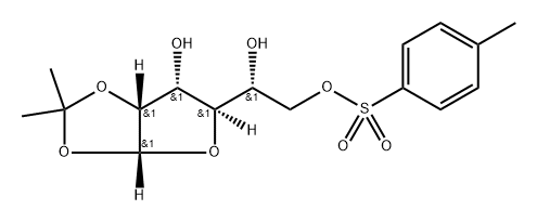 α-D-Allofuranose, 1,2-O-(1-methylethylidene)-, 6-(4-methylbenzenesulfonate) 结构式