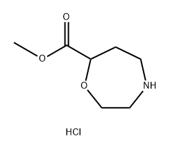 1,4-Oxazepine-7-carboxylic acid, hexahydro-, methyl ester, hydrochloride (1:1) Struktur