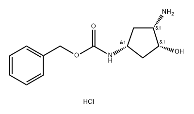 benzyl ((1R,3S,4R)-3-amino-4-hydroxycyclopentyl)carbamate 结构式