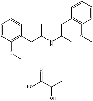 Propanoic acid, 2-hydroxy-, compd. with 2-methoxy-N-[2-(2-methoxyphenyl)-1-methylethyl]-α-methylbenzeneethanamine (1:1) Structure