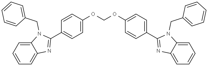 bis(4-(1-benzyl-1H-benzo[d]imidazol-2-yl)phenoxy)methane Struktur