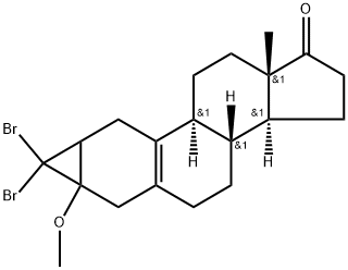 3H-Cycloprop2,3estra-2,5(10)-dien-17-one, 3,3-dibromo-2,3-dihydro-3-methoxy-,2446-17-5,结构式