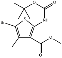 5-溴-2-(叔丁氧羰基)氨基-4-甲基噻吩-3-羧酸甲酯,2446487-10-9,结构式