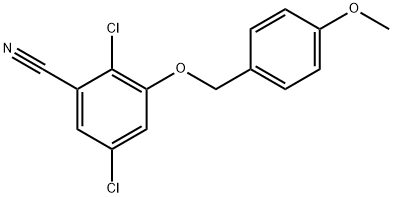 2,5-Dichloro-3-[(4-methoxyphenyl)methoxy]benzonitrile Structure