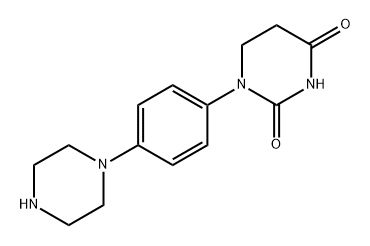 2-氧亚基-1-[4-(哌嗪-1-基)苯基]六氢嘧啶-4-酮, 2446913-96-6, 结构式