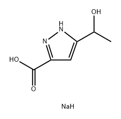 1H-Pyrazole-3-carboxylic acid, 5-(1-hydroxyethyl)-, sodium salt (1:1) Structure