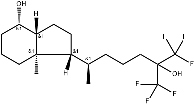 1H-Indene-1-pentanol, octahydro-4-hydroxy-ε,7a-dimethyl-α,α-bis(trifluoromethyl)-, (εR,1R,3aR,4S,7aR)- Struktur