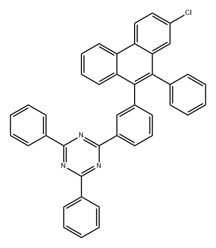 1,3,5-三嗪,2-[3-(2-氯 -10-苯基 -9-菲)苯基] -4,6-二苯基-, 2457202-55-8, 结构式