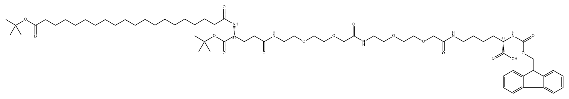 Fmoc-L-Lys[C20-OtBu-Glu(OtBu)-AEEA-AEEA]-OH Structure