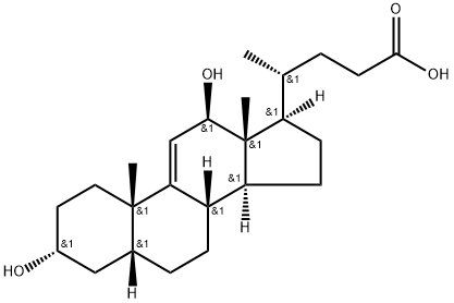 Chol-9(11)-en-24-oic acid, 3,12-dihydroxy-, (3α,5β,12β)- (9CI) Structure