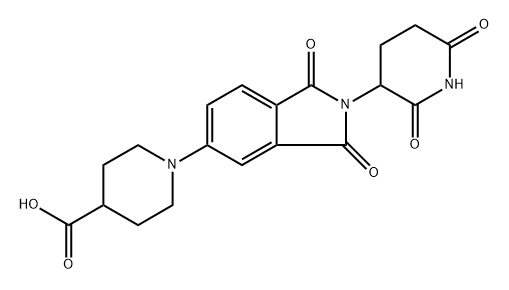1-(2-(2,6-二氧哌啶-3-基)-1,3-二氧异辛醇-5-基)哌啶-4-羧酸 结构式