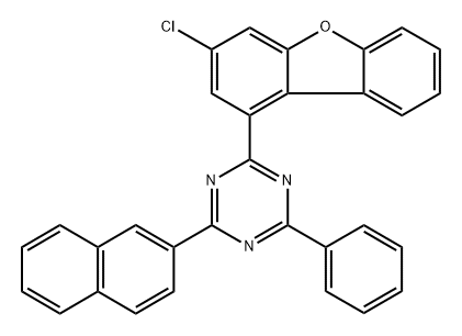 1,3,5-Triazine, 2-(3-chloro-1-dibenzofuranyl)-4-(2-naphthalenyl)-6-phenyl- Structure