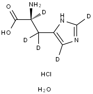 L-Histidine-α,β,β,2,5-d5, hydrochloride, hydrate (1:1:1) Struktur