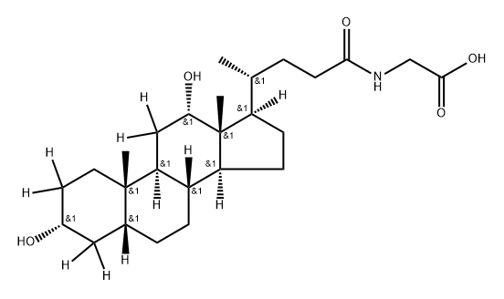 Glycine, N-[(3α,5β,12α)-3,12-dihydroxy-24-oxocholan-24-yl-2,2,4,4,11,11-d6]- Structure