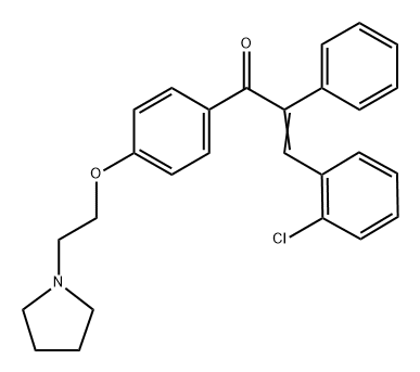 2-Chloro-α-phenyl-4'-[2-(1-pyrrolidinyl)ethoxy]chalcone 结构式