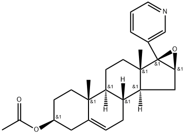 Androst-5-en-3-ol, 17-(3-pyridinyl)-16,17-epoxy-, 3-acetate, (3β,16β,17β)- Structure