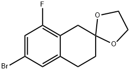 Spiro[1,3-dioxolane-2,2'(1'H)-naphthalene], 6'-bromo-8'-fluoro-3',4'-dihydro- Struktur