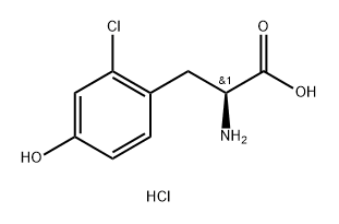 (S)-2-氨基-3-(2-氯-4-羟基苯基)丙酸盐酸盐 结构式