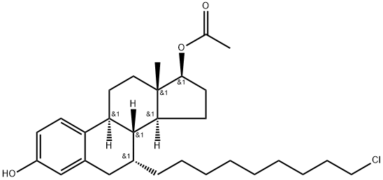 Estra-1,3,5(10)-triene-3,17-diol, 7-(9-chlorononyl)-, 17-acetate, (7α,17β)- Structure