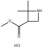 3-Azetidinecarboxylic acid, 2,2-dimethyl-, methyl ester, hydrochloride (1:1) Struktur