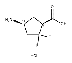 (1R,4R)-4-amino-2,2-difluoro-cyclopentanecarboxylic acid hydrochloride 结构式