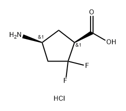 (1S,4S)-4-amino-2,2-difluoro-cyclopentanecarboxylic acid hydrochloride Structure