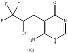 4(3H)-Pyrimidinone, 6-amino-5-(3,3,3-trifluoro-2-hydroxypropyl)-, hydrochloride (1:1) 化学構造式