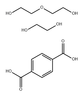 1,4-苯二甲酸与1,2-乙二醇和2,2-氧双[乙醇]的聚合物, 25052-77-1, 结构式
