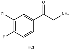 2-氨基-1-(3-氯-4-氟苯基)乙酮盐酸盐, 2507957-57-3, 结构式