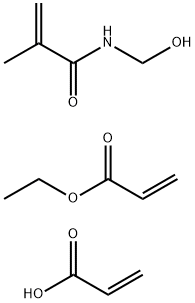 2-丙烯酸与2-丙烯酸乙酯和N-羟甲基-2-甲基-2-丙烯酰胺的聚合物, 25085-40-9, 结构式
