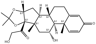 Pregna-1,4-diene-3,20-dione, 11α,16α,17,21-tetrahydroxy-, cyclic 16,17-acetal with acetone (8CI) Structure