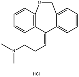 1-Propanamine,3-(dibenz[b,e]oxepin-11(6H)-ylidene)-N,N-dimethyl-, hydrochloride (1:1), (3Z)- Structure