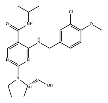(S)-4-((3-chloro-4-methoxybenzyl)amino)-2-(2-(hydroxymethyl)pyrrolidin-1-yl)-N-isopropylpyrimidine-5-carboxamide|(S) -4-((3-氯-4-甲氧基苄基)氨基)-2-(2-(羟甲基)吡咯烷-1-基)-N-异丙基嘧啶-5-甲酰胺