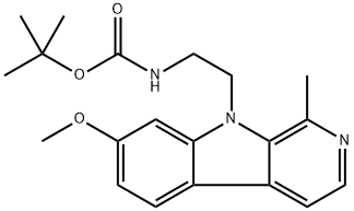 (2-(7-甲氧基-1-甲基-9H-吡啶并[3,4-B]吲哚-9-基)乙基)氨基甲酸叔丁酯 结构式