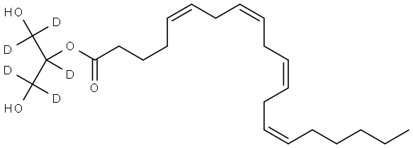 5,8,11,14-Eicosatetraenoic acid, 2-hydroxy-1-(hydroxymethyl-d2)ethyl-1,2,2-d3 ester, (5Z,8Z,11Z,14Z)- Struktur