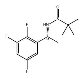 (R)-2-methyl-N-((R)-1-(2,3,5-trifluorophenyl)ethyl)propane-2-sulfinamide Struktur