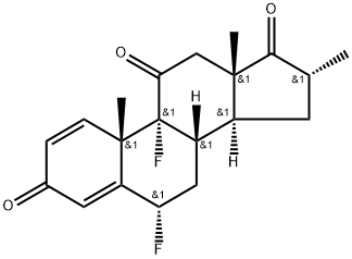 Androsta-1,4-diene-3,11,17-trione, 6,9-difluoro-16-methyl-, (6α,16α)- (9CI) Struktur